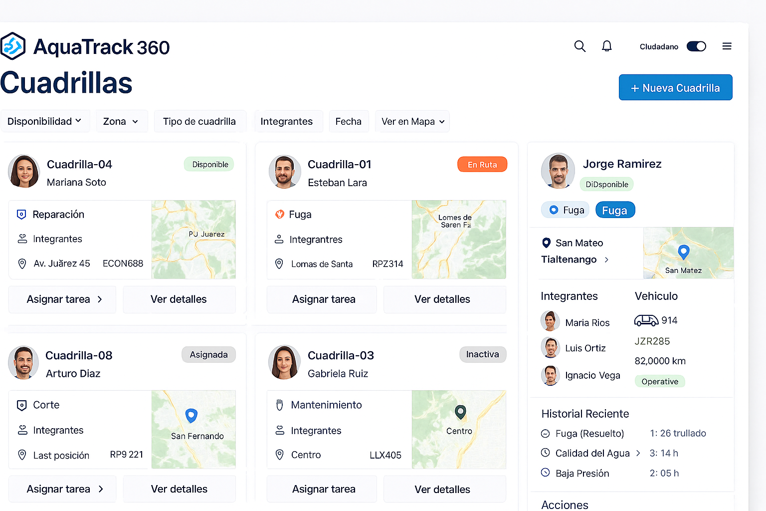 Cuadrillas AquaTrack